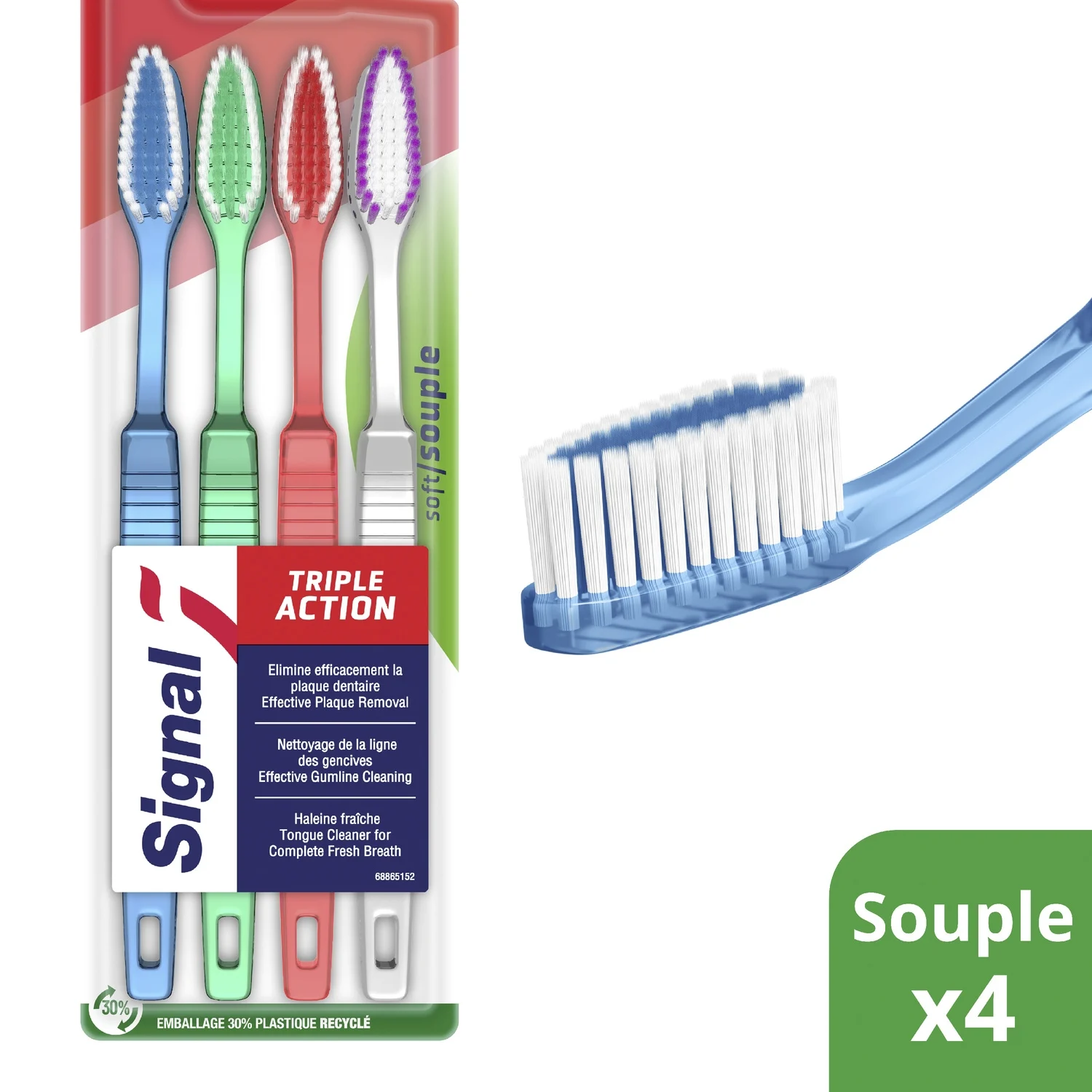 Brosse A Dent Signal Souple Triple Action X4